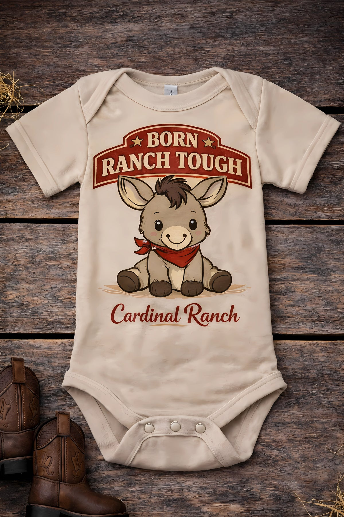 Born Ranch Tough Onesie – Cardinal Ranch Exclusive
